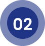 A round blue icon with the number "02" in white, centered within.